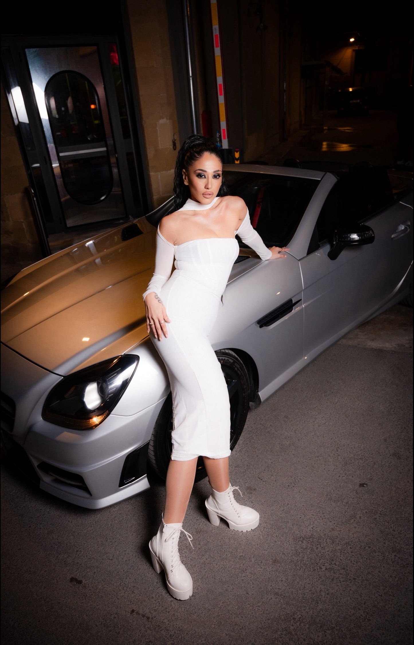 White, Long Sleeve Dress