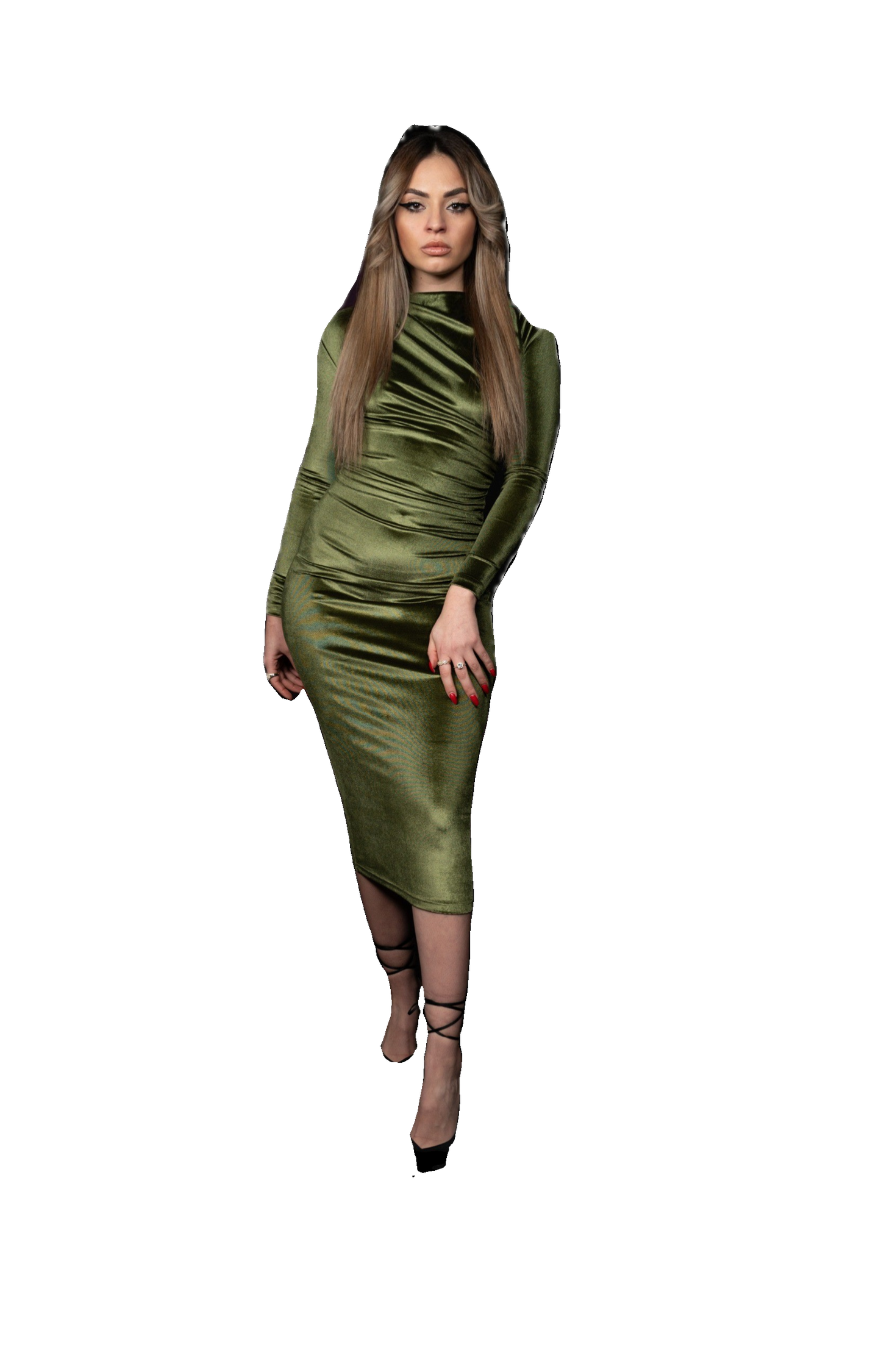 Emerald Envy Velvet Gown Dress