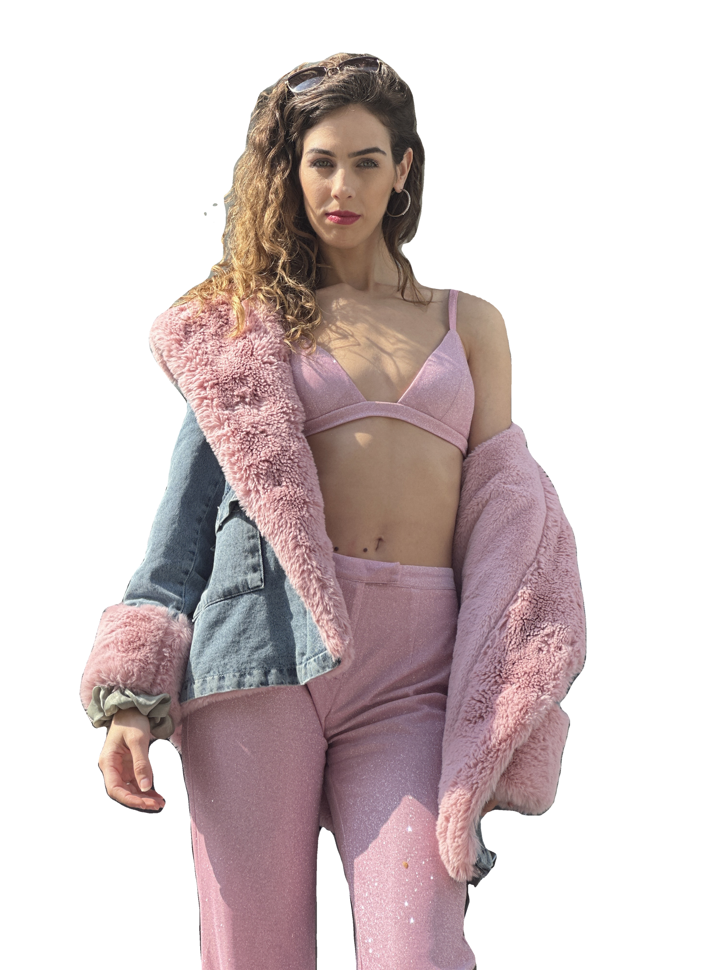 Pink Glitz Denim Outfit