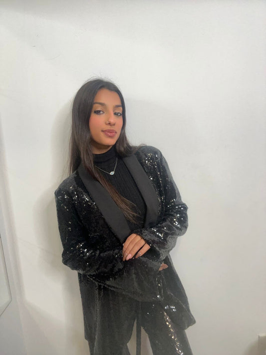 Black Sequin Blazer Co-Ord Set