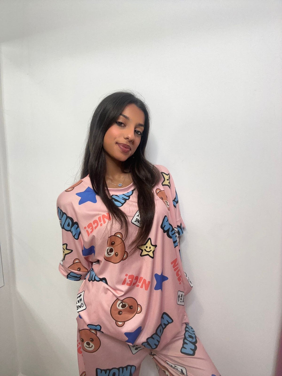 Pink Cartoon Party Pyjamas – New Glam Fashion