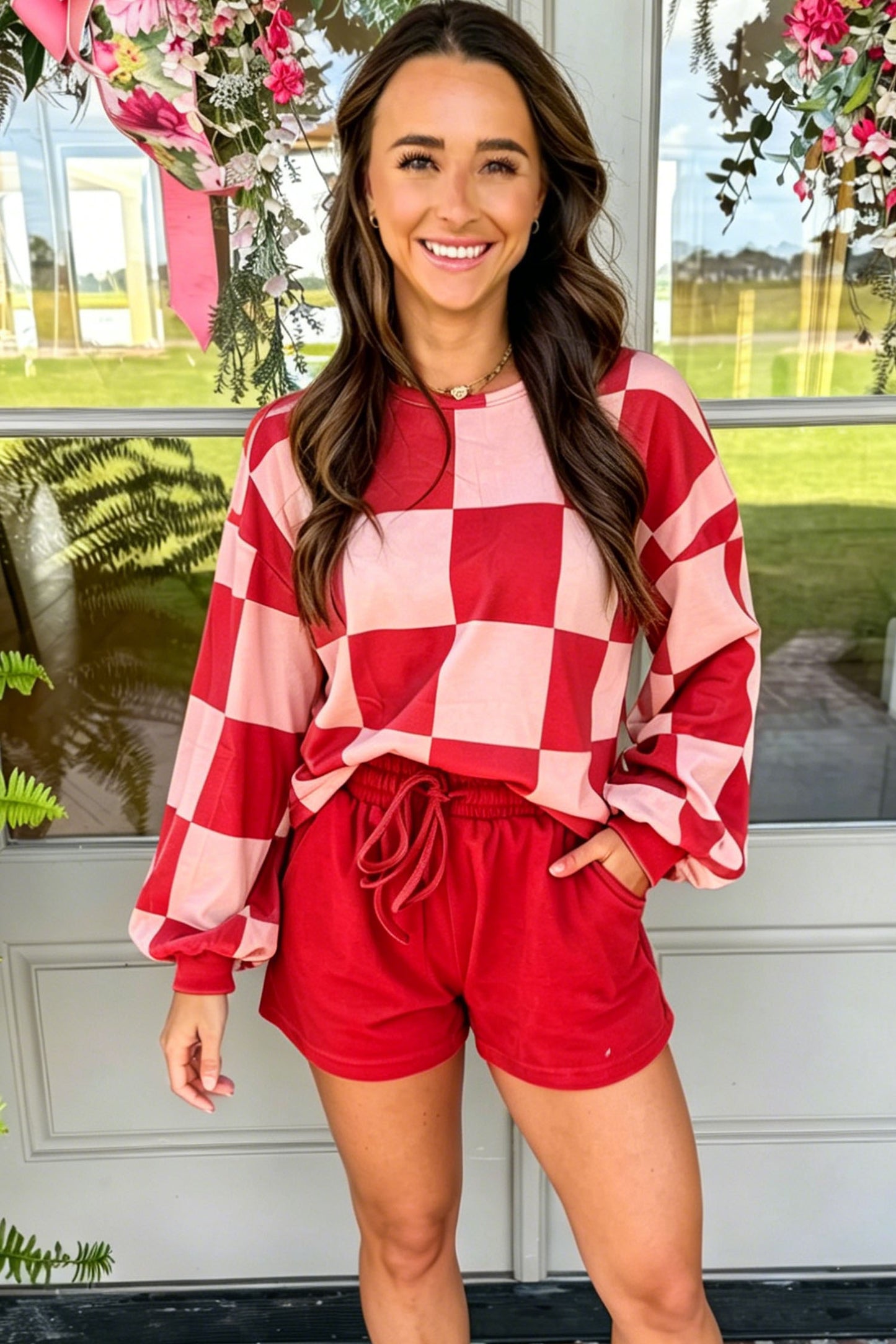 Ruby Checkerboard Shorts Set