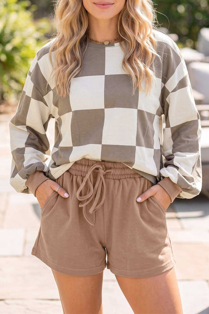 Ruby Checkerboard Shorts Set