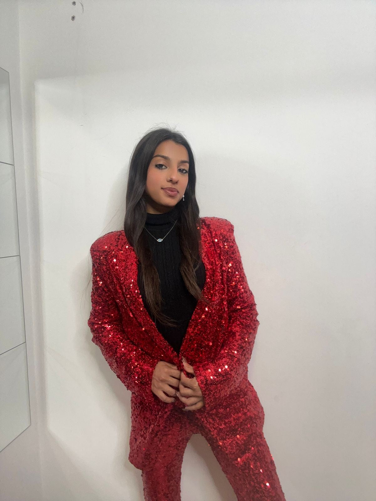 Red Sequin Blazer Co-Ord Set