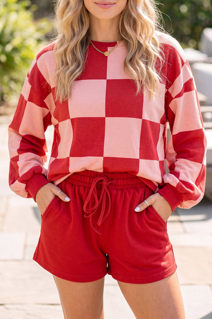 Ruby Checkerboard Shorts Set