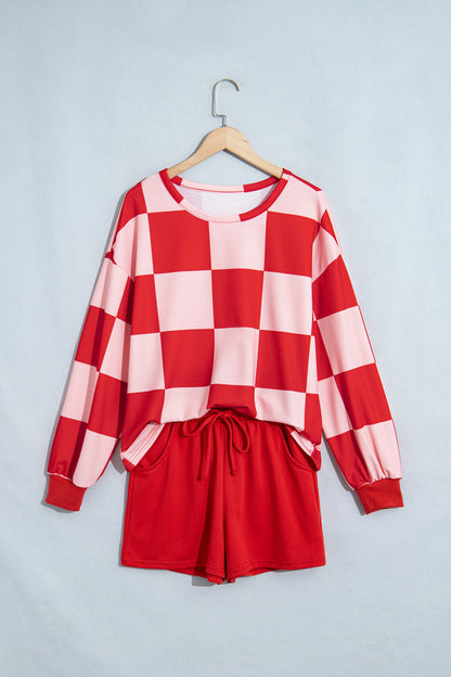 Ruby Checkerboard Shorts Set