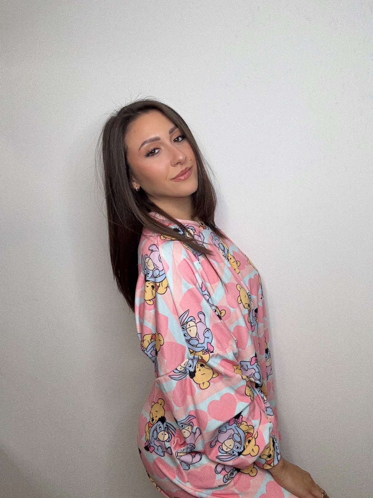 New Glam Cartoon Pyjamas (Pink- TEDDY BEAR)