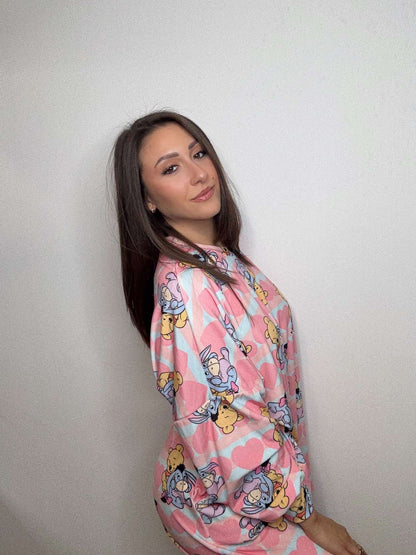 New Glam Cartoon Pyjamas (Pink- TEDDY BEAR)