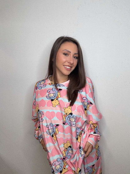 New Glam Cartoon Pyjamas (Pink- TEDDY BEAR)