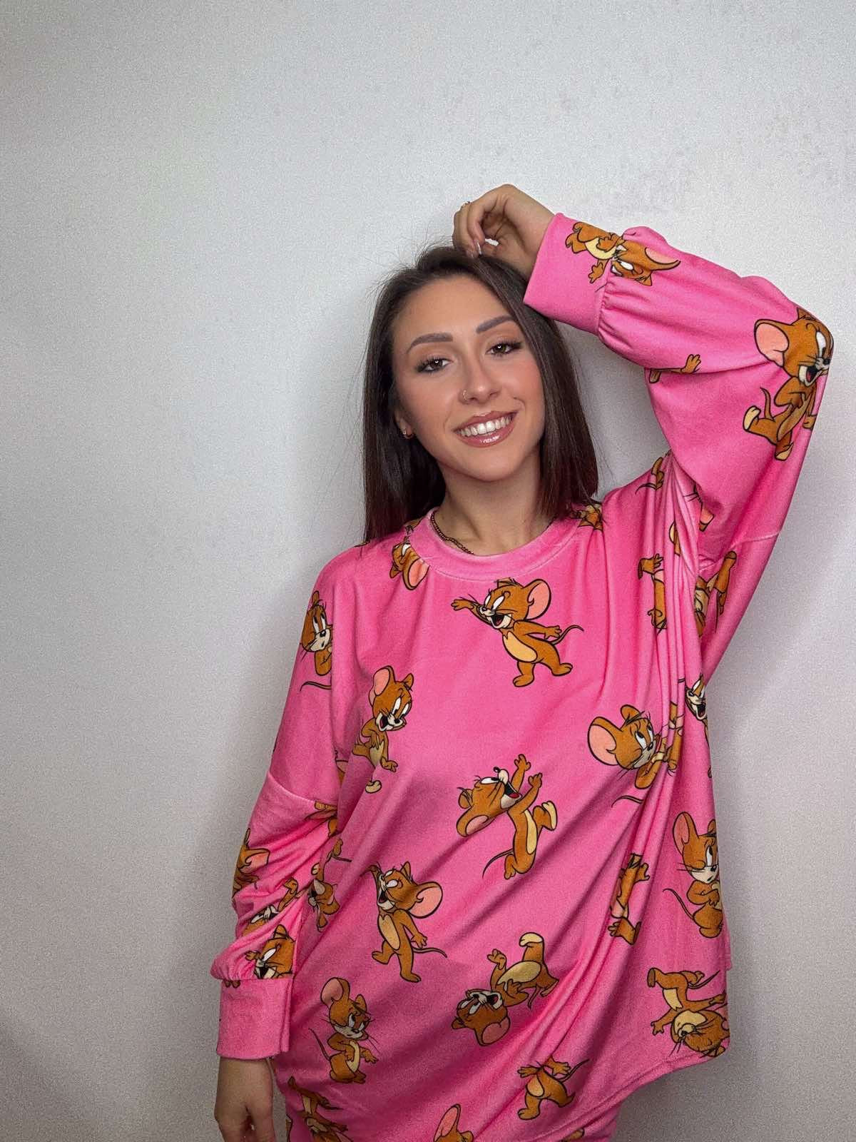 New Glam Cartoon Pyjamas (Pink- TEDDY BEAR)