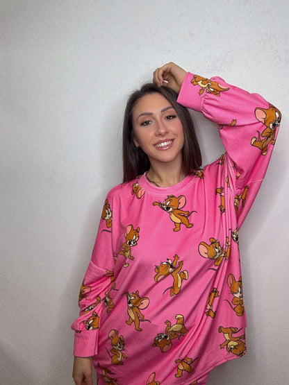 New Glam Cartoon Pyjamas (Pink- TEDDY BEAR)