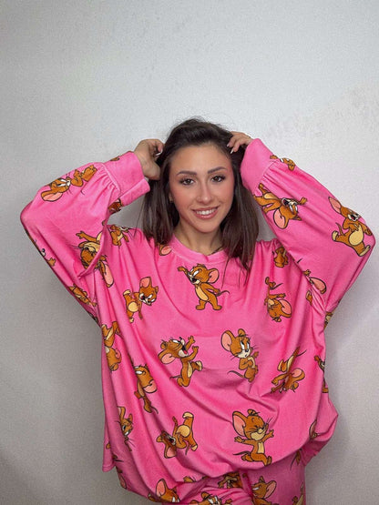 New Glam Cartoon Pyjamas (Pink- TEDDY BEAR)