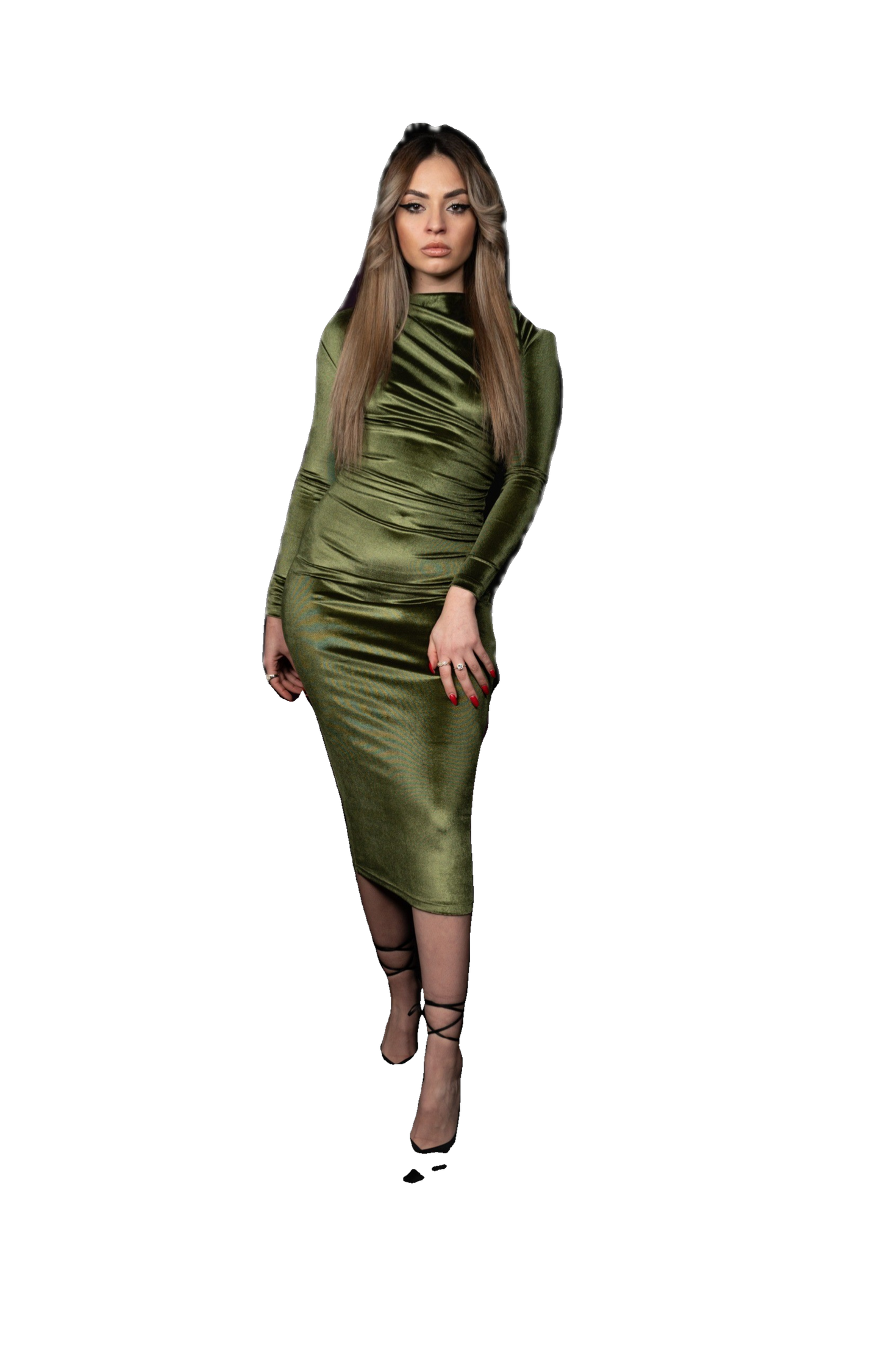 Emerald Envy Velvet Gown Dress