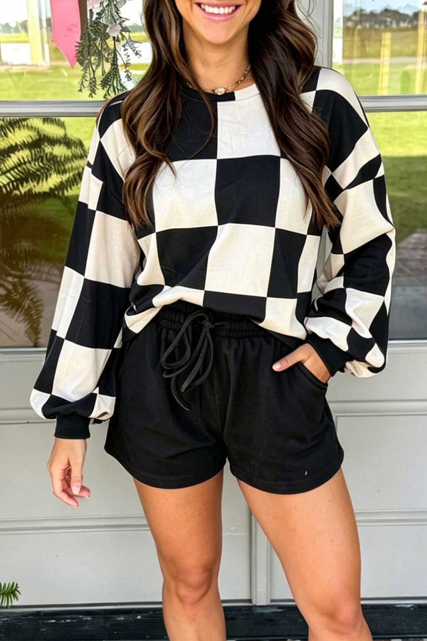 Ruby Checkerboard Shorts Set